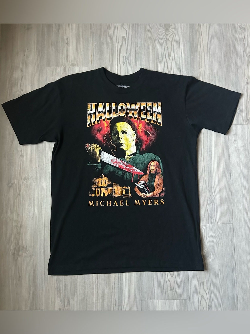 Halloween Michael Myers Graphic Short-Sleeve Tee - Black